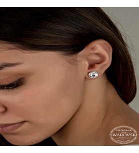 Swarovski Crystal Taşlı Gümüş Çivili Kadın Küpe