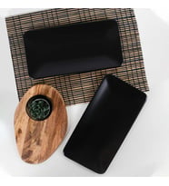 Keramika Mat Siyah Siera Kayık Tabak 33 Cm 2 Adet