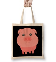 Adorable Pig Cute Baby Pig for Pig Lovers Bez Çanta Uzun Saplı