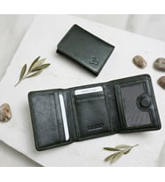 %100 Hakiki Deri Minimalist Katlanır Bozuk Paralı Mıknatıs Kapamalı Erkek Cüzdan