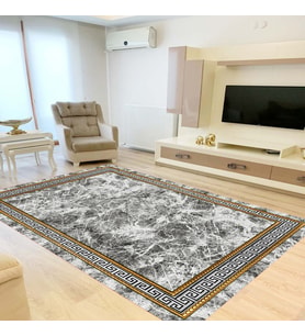 Eliana Home Dijital Baskı Yıkanabilir Kaymaz Taban Salon Halısı Ve Yolluk LN158-FNL464 (Gri)