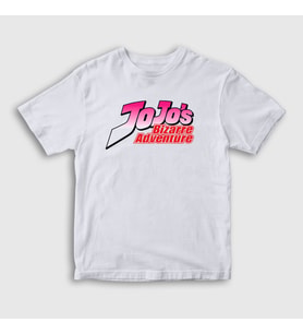 Presmono Unisex Çocuk Beyaz Logo Anime Jojo T-Shirt 322669tt (Beyaz)