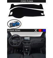Ford Puma İçin Uygun Torpido Koruma Halısı Siyah Kenar Renk Siyah