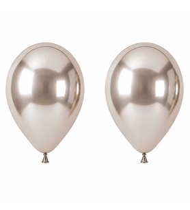 Beyaz Altın Renk Lateks krom Balon (45 cm) - 2 Adet