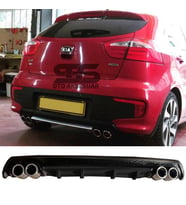 Kia Rio Difüzör Arka Tampon Eki 4 Egzoz Çıkışlı Siyah Lüx Tip