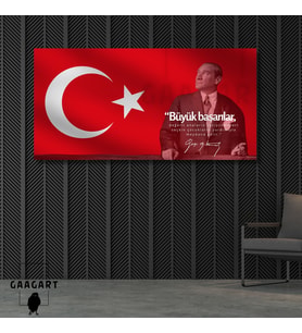 Panoramik Kanvas Makam Panosu Atatürk Sözleri Kadınlar Hakkında Sözü