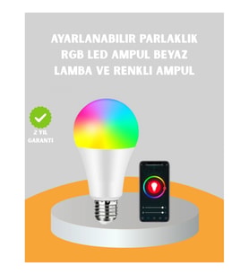 Mey İthalat® Kumanda Destekli Çok Renkli Akıllı LED Ampul