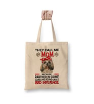 Shih Tzu Gift Shih Tzu Mom Gift Bandana Beyaz Bez Çanta Uzun Saplı Alışveriş Çantası Plaj Çantası