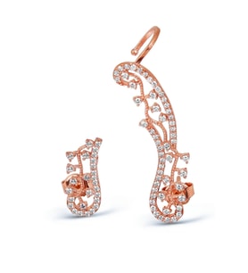 925 Ayar Gümüş Zirkon Taşlı Rose Küpe - K021701