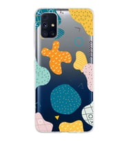 Samsung Galaxy M31s Kapak Geometrik Şekiller Tasarımlı Şeffaf Silikon Kılıf