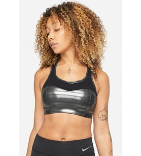 Nike Dri Fit Hight Support Shimmer Alpha Büyük Kesim Kadın Işıltılı Bra Siyah