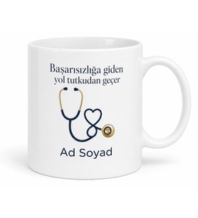 Kişiye Özel Meslek Logosu ve İsim Yazılı Şık Kurumsal Hediye Kupa Bardak