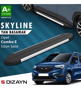S-Dizayn Opel Combo E Uzun Şase Skyline Aluminyum Yan Basamak 213 Cm 2018 Üzeri A+ Kalite