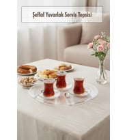 Şeffaf Yuvarlak Servis Tepsisi 33 cm