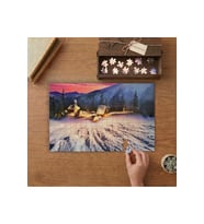 Karlar Altında Doğa Ve Ev Tasarımı 240 parça Ahşap Puzzle Ahşap Kutuda MP01428