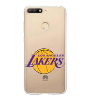 Huawei Y6 2018 Uyumlu Kapak LA Lakers Tasarımlı Şeffaf Silikon Kılıf