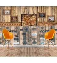 Kendinden Yapışkanlı Açık Kahve Köşesi Mutfak Salon Kafe Duvar Kağıdı Paneli 70x70cm 1 Adet NW172 (Kahverengi)