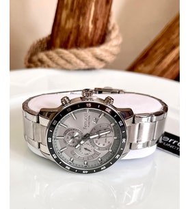 Ferrucci Silver-Füme Renk Fonksiyonlu ve Takvimli Erkek Kol Saat+Bileklik (Gümüş)