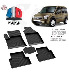 Ford Connect 4D Araca Özel Havuzlu Kauçuk Paspas 2002-2014 (Karışık)