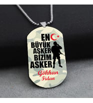 İsme Özel En Büyük Metal Asker Künyesi