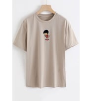 Unisex Chen Üzümlü Kekim Baskılı T-shirt (Bej)