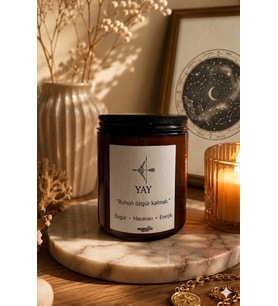 Yay Burç Mum - Mumelia Candles Gökyüzü Koleksiyonu - Manifest Kart Hediyeli
