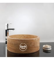 Sipahi Marble Sarı Traverten Silindir Lavabo