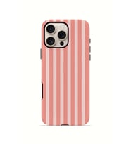 iPhone 16 Pro Max Vorian Çift Katmanlı Kılıf Coral Riviera Stripe