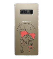 Samsung Galaxy Note 8 Uyumlu Kamera Korumalı Kapak Aşk Tasarımlı  Şeffaf  Kılıf