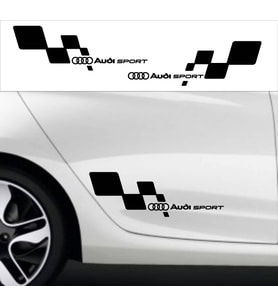 Au di sport bayraklı sticker seti 2 adet