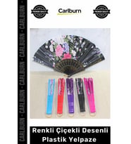 Özel Üretim Renkli Çiçekli Desenli Estetik Zarif Hafif Katlanabilir Dans Gösteri Şık Plastik Yelpaze