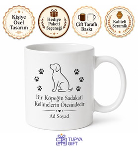 Köpek Sever İçin Mesajlı Hediyelik Baskılı Kupa Bardak Pati Temalı Hediye