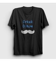 Presmono Unisex Beyaz Erkek Oldum Sünnet T-Shirt 553543tt (Siyah)