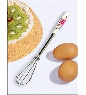 Porselen Saplı Metal Mini Çırpıcı 19 Cm