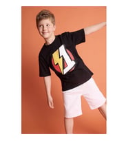 Defacto Baskılı Siyah Erkek Çocuk T-Shirt H7929A8/BK81