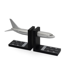 Zekupp Boeing 737-800 1/100 Ölçek Gümüş Gri Renk Maket Uçak Temalı Kitap Tutucu