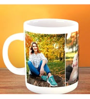Kişiye Özel 3 Fotoğraflı Tek Beyaz Kupa-