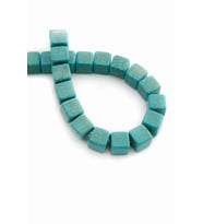 Turkuaz Sıkma Doğal Taş Parlak Mavi Küp Kesim 10x10mm Dizi [B+]