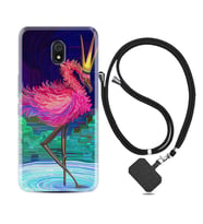Xiaomi Redmi 8A 8 Pro 9C 9T 10C 11T Pro Kılıf Boyun Askılı Silikon Queen Flamingo 1748