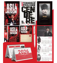 Asla Vazgeçme - Ayraç - Kartpostal - Poster - Cendere -  2026 Ajanda Komutan - Gazi Duvar Takvimi - Masa Takvimi