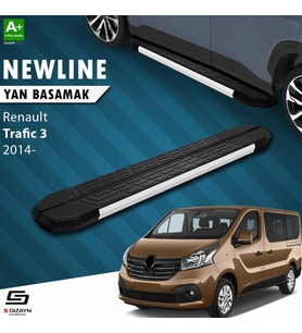 S-Dizayn Renault Trafic 3 Uzun Şase NewLine Aluminyum Yan Basamak 263 Cm 2014-2020 A+ Kalite