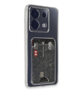Xiaomi Poco X6 Uyumlu Kartlı Şeffaf Silikon Kılıf