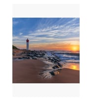 Umhlanga Deniz Feneri, Özgürlük Günü 2021'de Gün Doğumunda Tablo Ahşap Poster Dekoratif