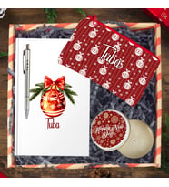 eJOYA Yeni Yıla Özel Defter & Kalem & Makyaj Çantası & Mum Hediye Kutusu 114476