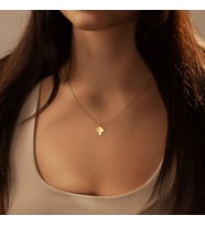 Minimal Mantar Figürlü Kolye 925K Gümüş (Gold)
