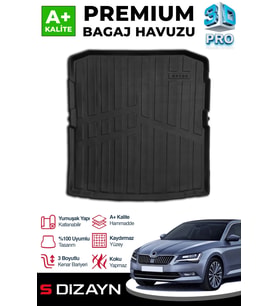 Skoda SuperB 3D Pro Bagaj Havuzu 2015-2024 A+ Kalite