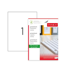 Tanex Lazer Etiket tw-2000 Şeffaf 210 x 297 mm 5 Paket 50 Sayfa Şeffaf Laser Etiket