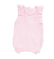Kız Bebek Pembe Müslin Fırfırlı Tulum