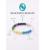 Nelleovana Balık Burcu Doğal Taş Bileklik 8 Mm Küre Kesim - Burç Bilekliği