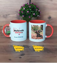 Matematik Öğretmeni Kupa Bardak Turuncu Fotoğraflı Öğretmenler Günü Hediyesi
